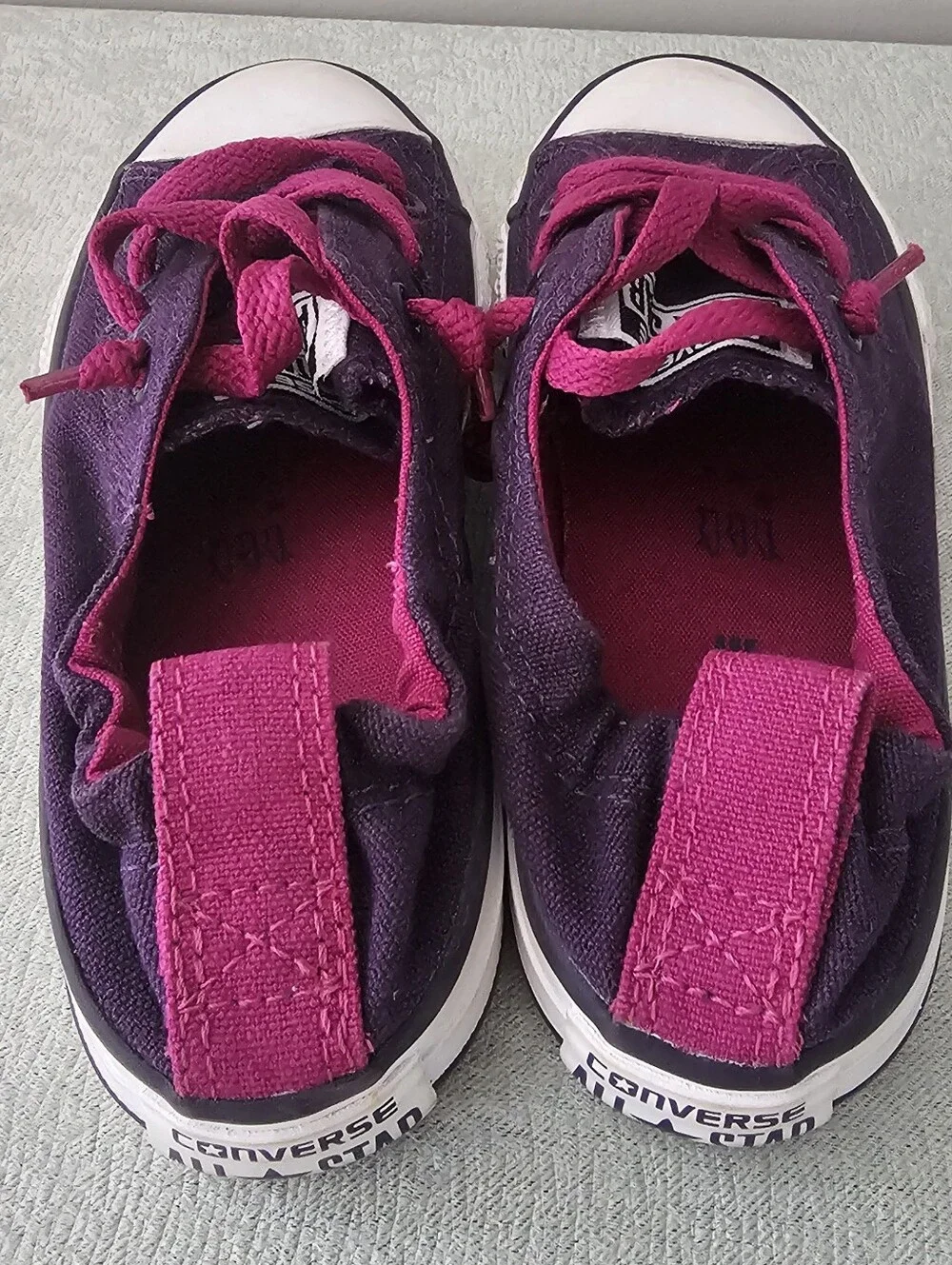 CONVERSE All Star Little Girls Purple & Pink Elastic Back Pull On Sneakers